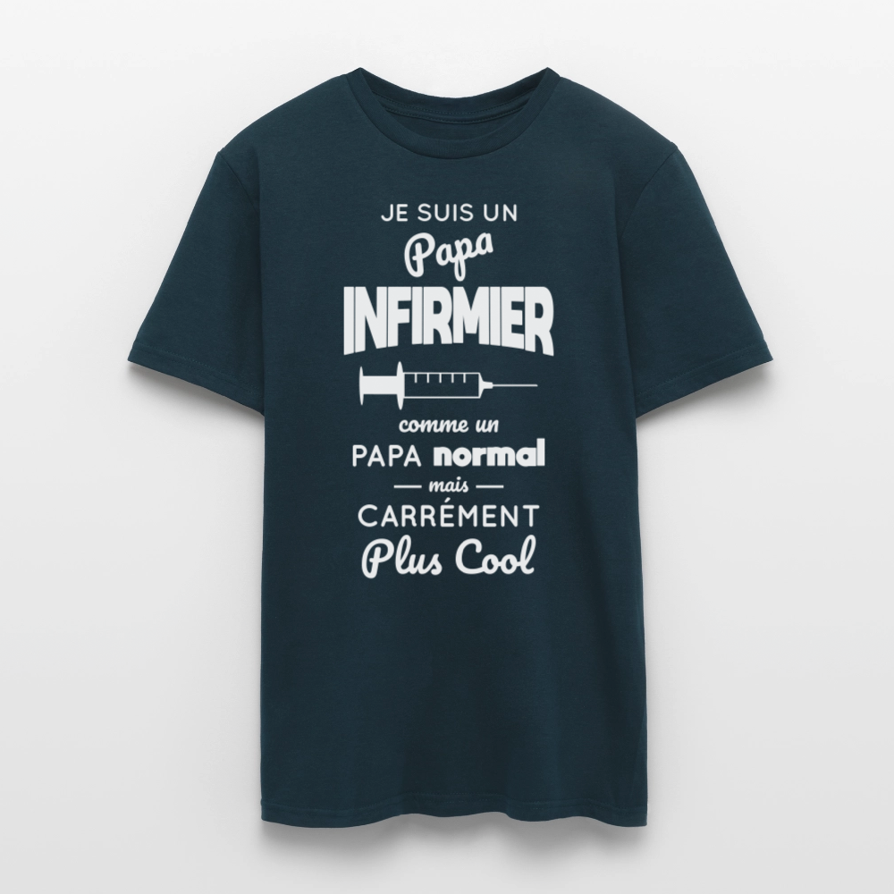 T-shirt Homme - Papa infirmier plus cool - marine