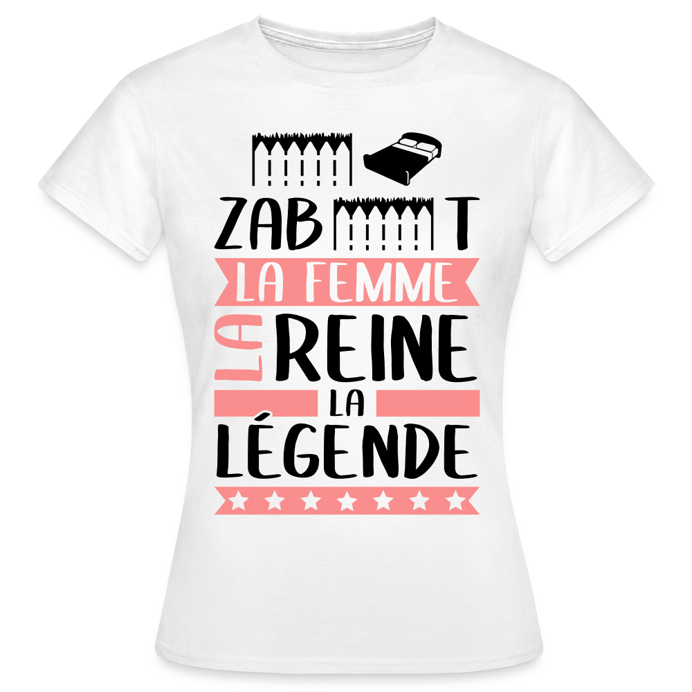 T-shirt femme coloris clair Elisabeth rébus – La femme, la reine, la légende - blanc