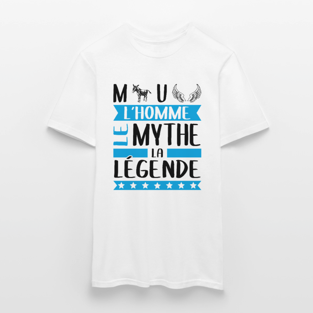 T-shirt homme coloris clair Manuel en rébus – L’homme, le mythe, la légende - blanc