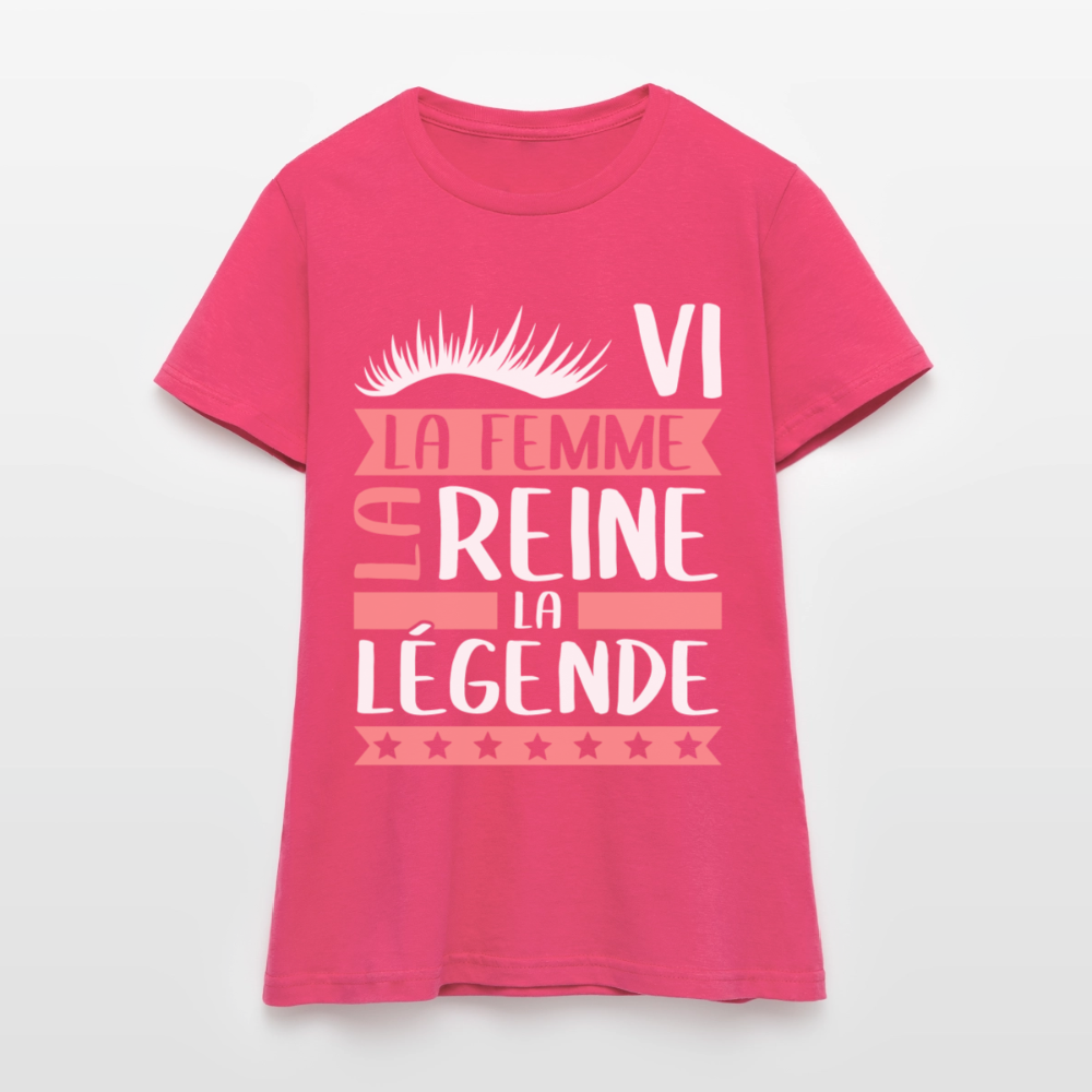 T-shirt femme Sylvie rébus – La femme, la reine, la légende - rose azalée
