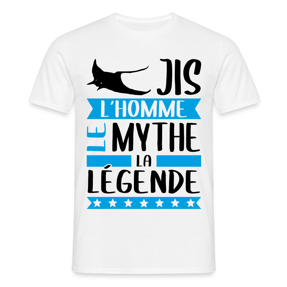 T-shirt homme coloris clair Régis en rébus – L’homme, le mythe, la légende - blanc
