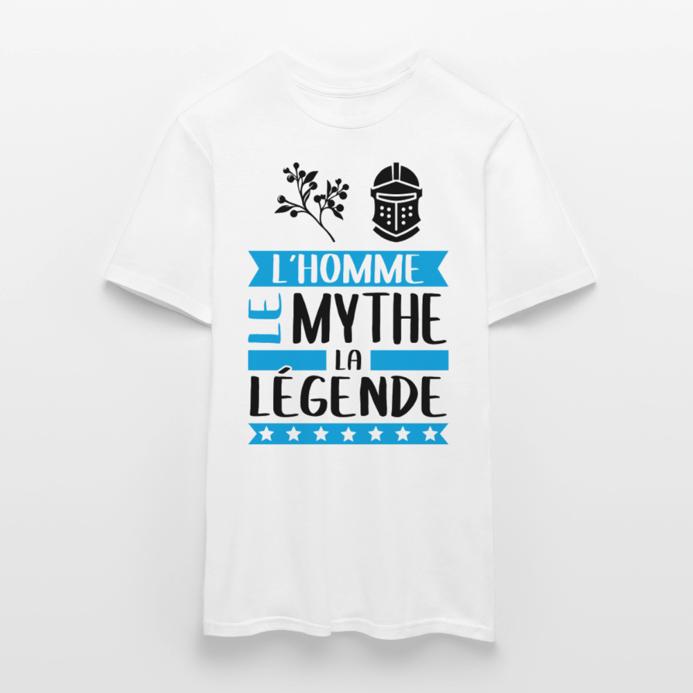 T-shirt homme coloris clair Guillaume en rébus – L’homme, le mythe, la légende - blanc