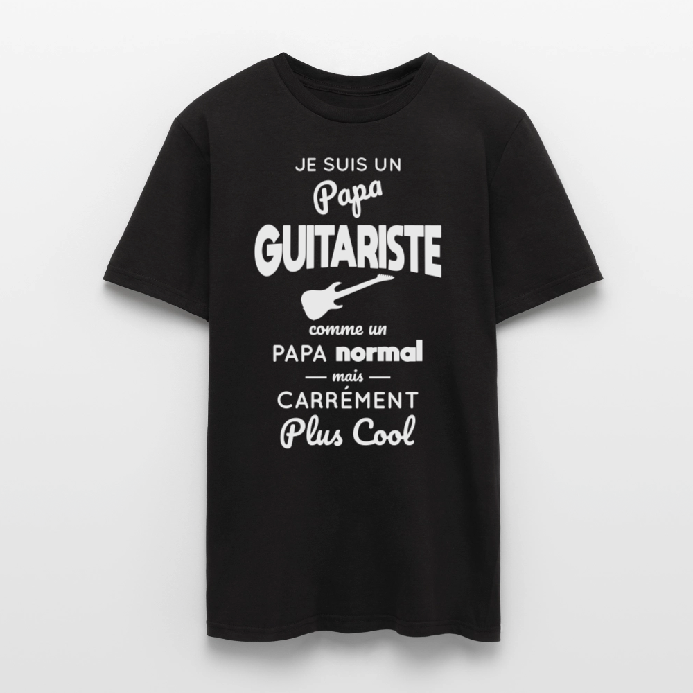 T-shirt Homme - Papa guitariste plus cool - noir