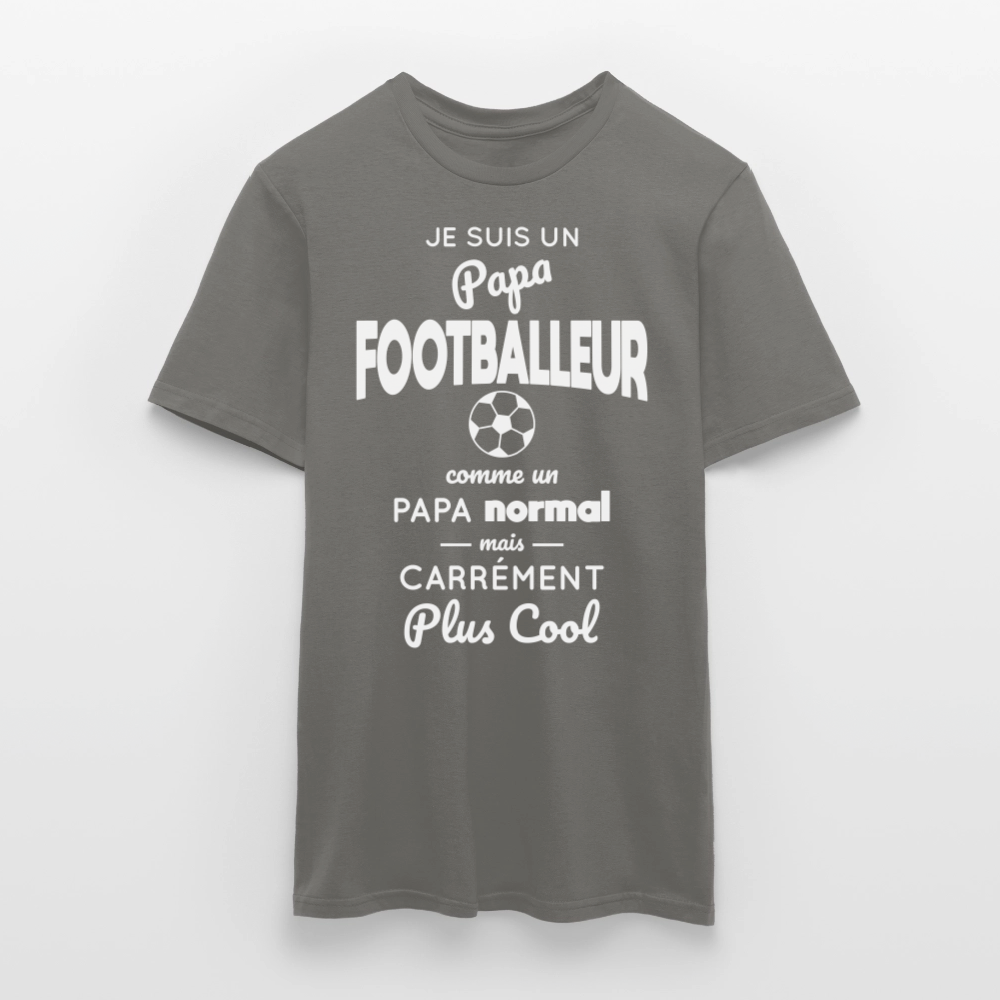 T-shirt Homme - Papa footballeur plus cool - gris graphite