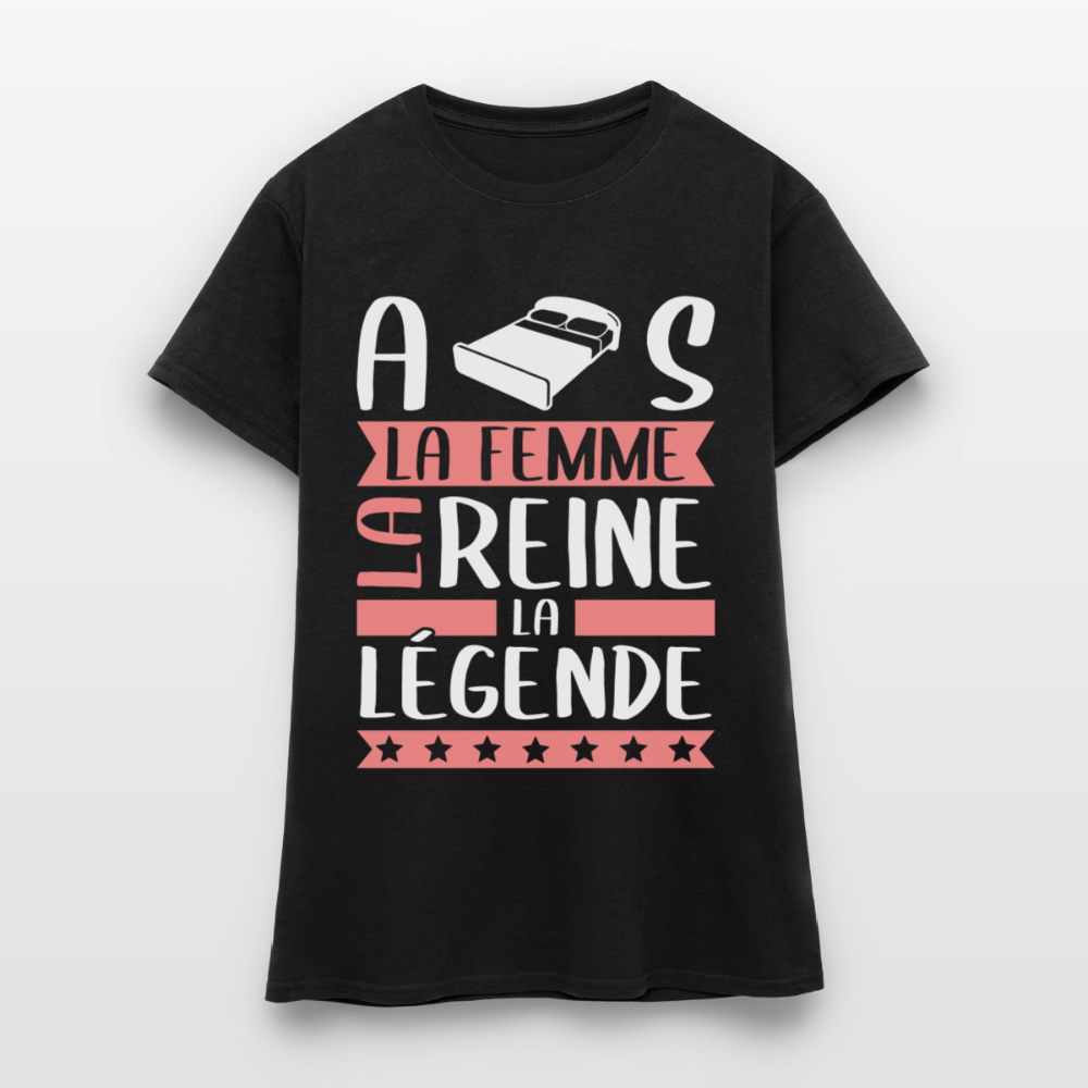 T-shirt femme Alice rébus – La femme, la reine, la légende - noir