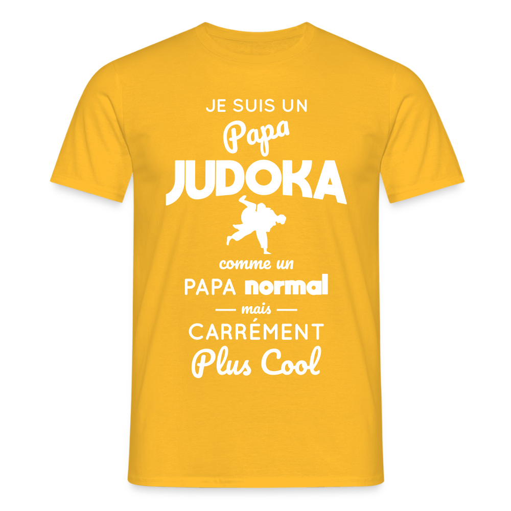 T-shirt Homme - Papa judoka plus cool - jaune