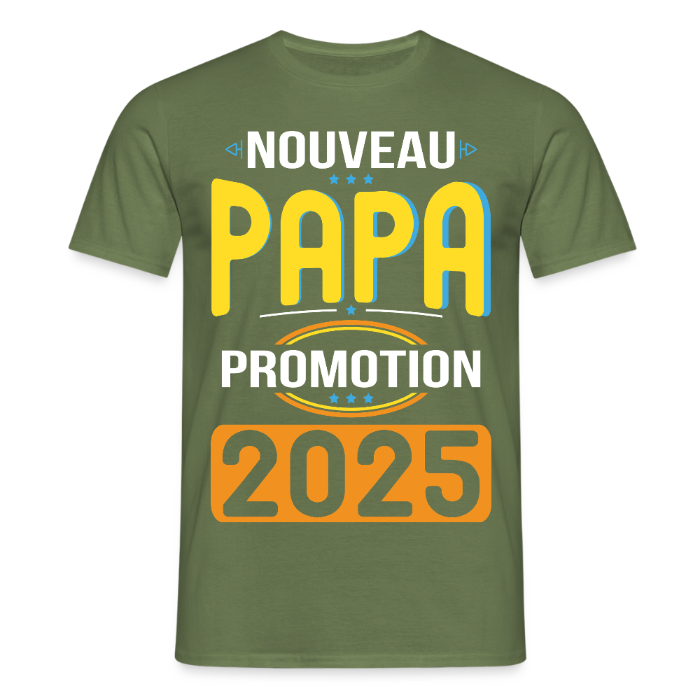 T-shirt Homme - Nouveau Papa - Promotion 2025 - vert militaire