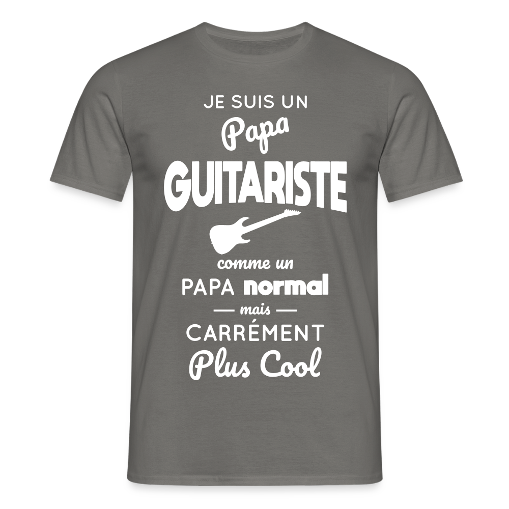 T-shirt Homme - Papa guitariste plus cool - gris graphite