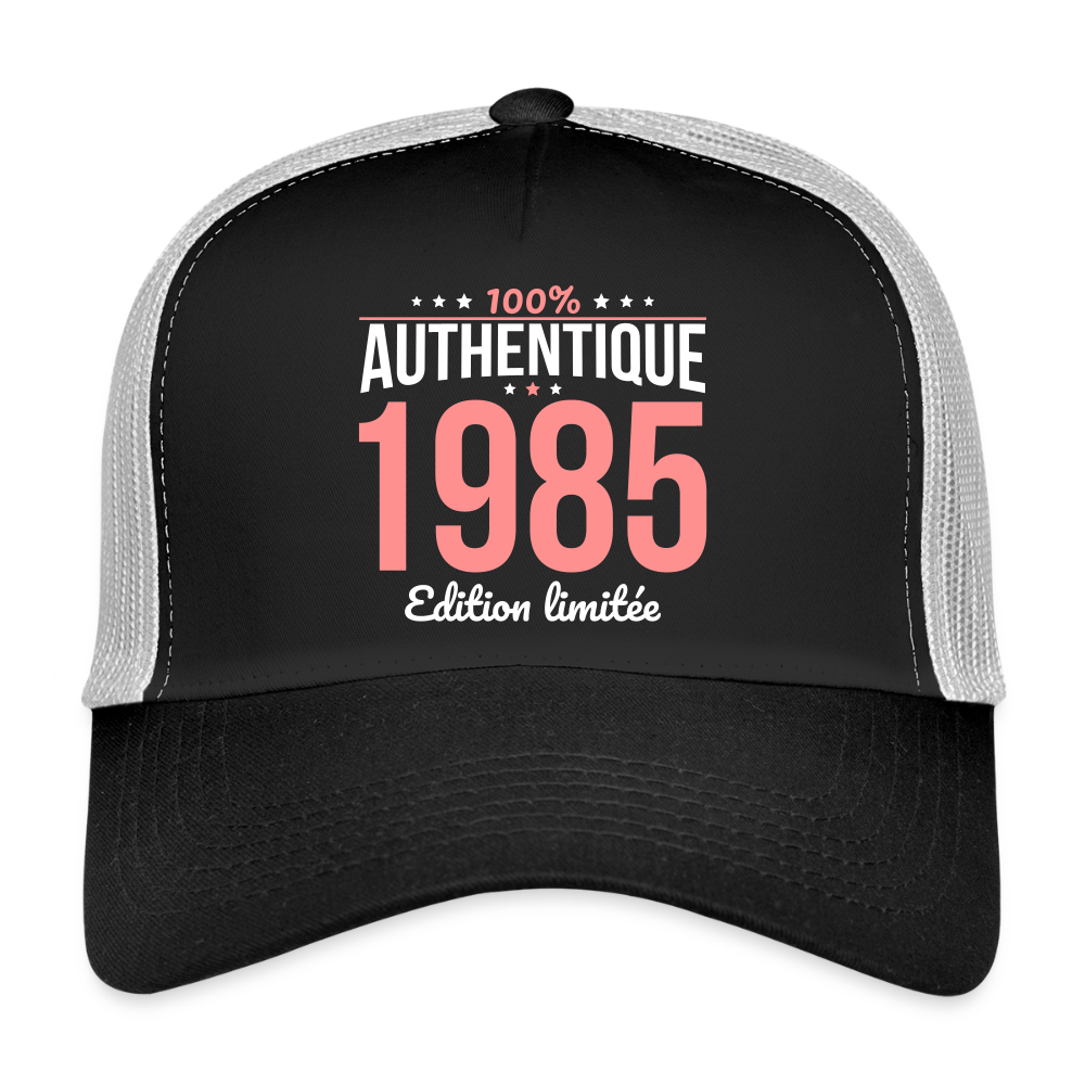 Casquette Trucker - Anniversaire 40 Ans - 100% Authentique 1985 - noir/gris pierre