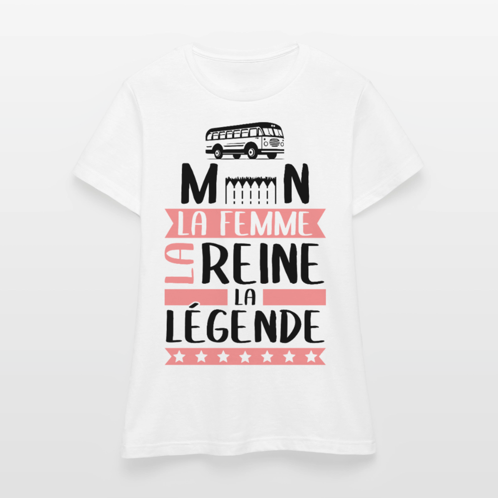 T-shirt femme coloris clair Carmen en rébus – La femme, la reine, la légende - blanc