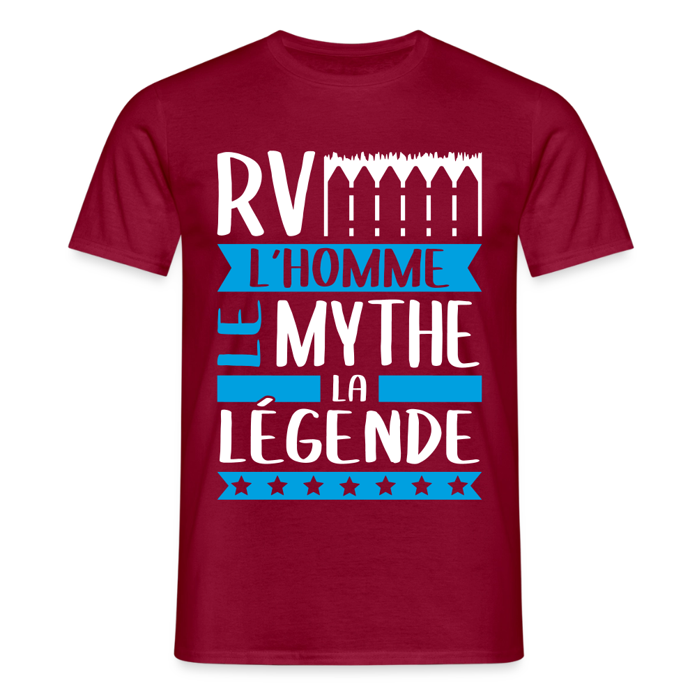 T-shirt homme Hervé rébus – L’homme, le mythe, la légende - rouge brique