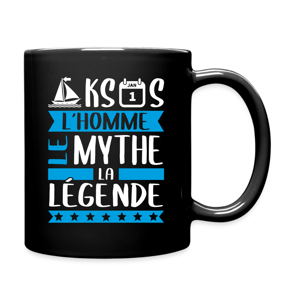 Mug uni Maxence rébus – L’homme, le mythe, la légende - noir