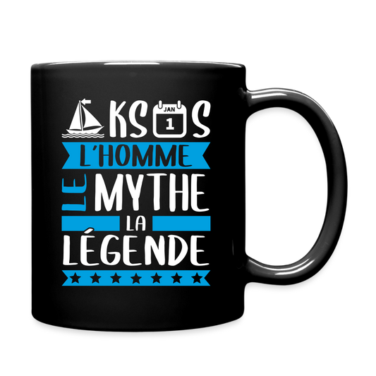 Mug uni Maxence rébus – L’homme, le mythe, la légende - noir