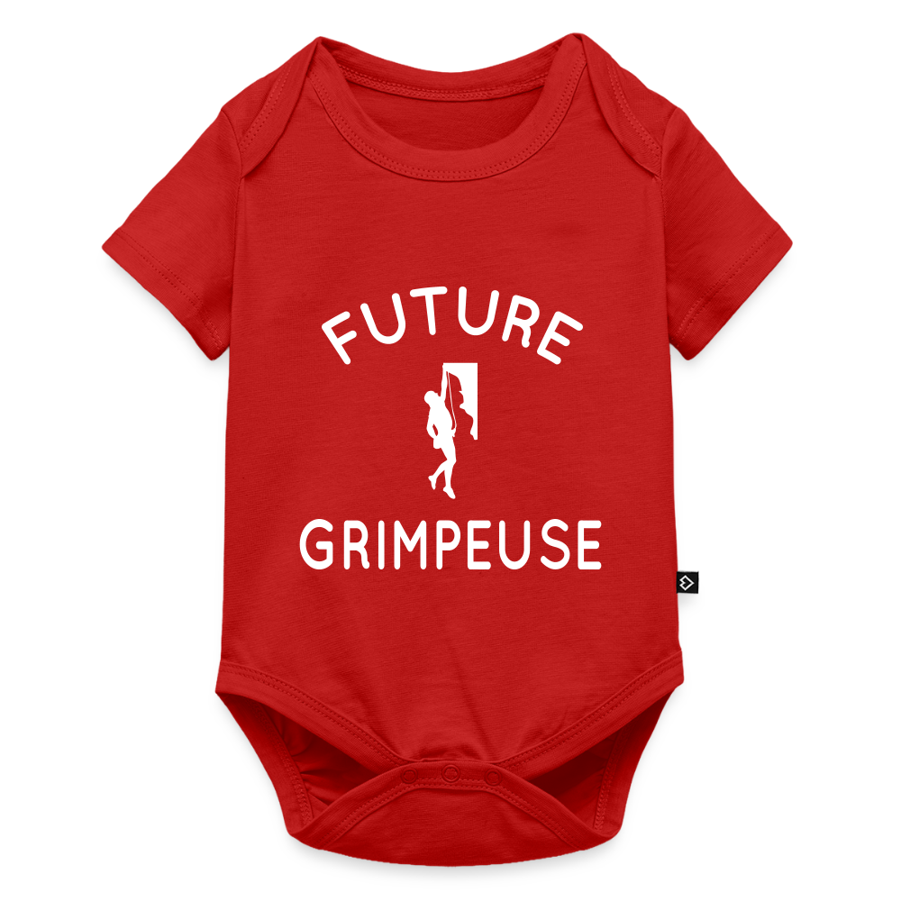 Body Bébé bio manches courtes - Future grimpeuse - rouge