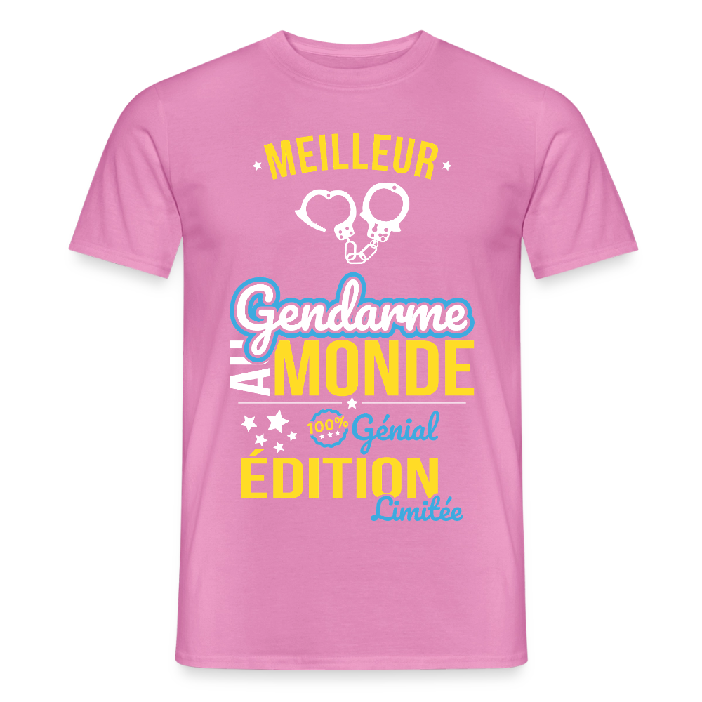 T-shirt Homme - Meilleur gendarme au Monde - rose