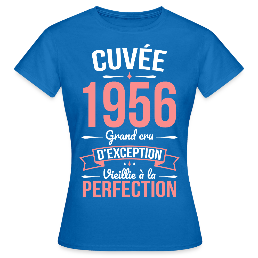 T-shirt anniversaire femme 70 ans – Cuvée 1956, Grand cru d’exception - bleu royal