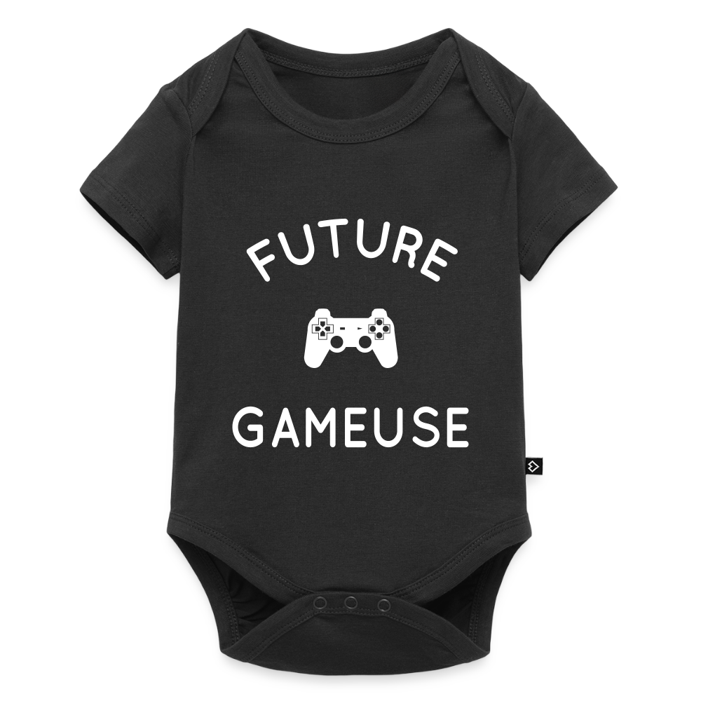 Body Bébé bio manches courtes - Future gameuse - noir