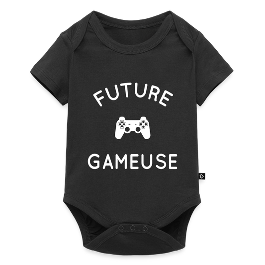Body Bébé bio manches courtes - Future gameuse - noir