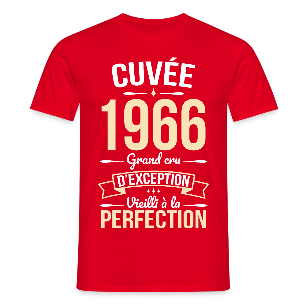 T-shirt anniversaire homme 60 ans – Cuvée 1966, Grand cru d’exception - rouge
