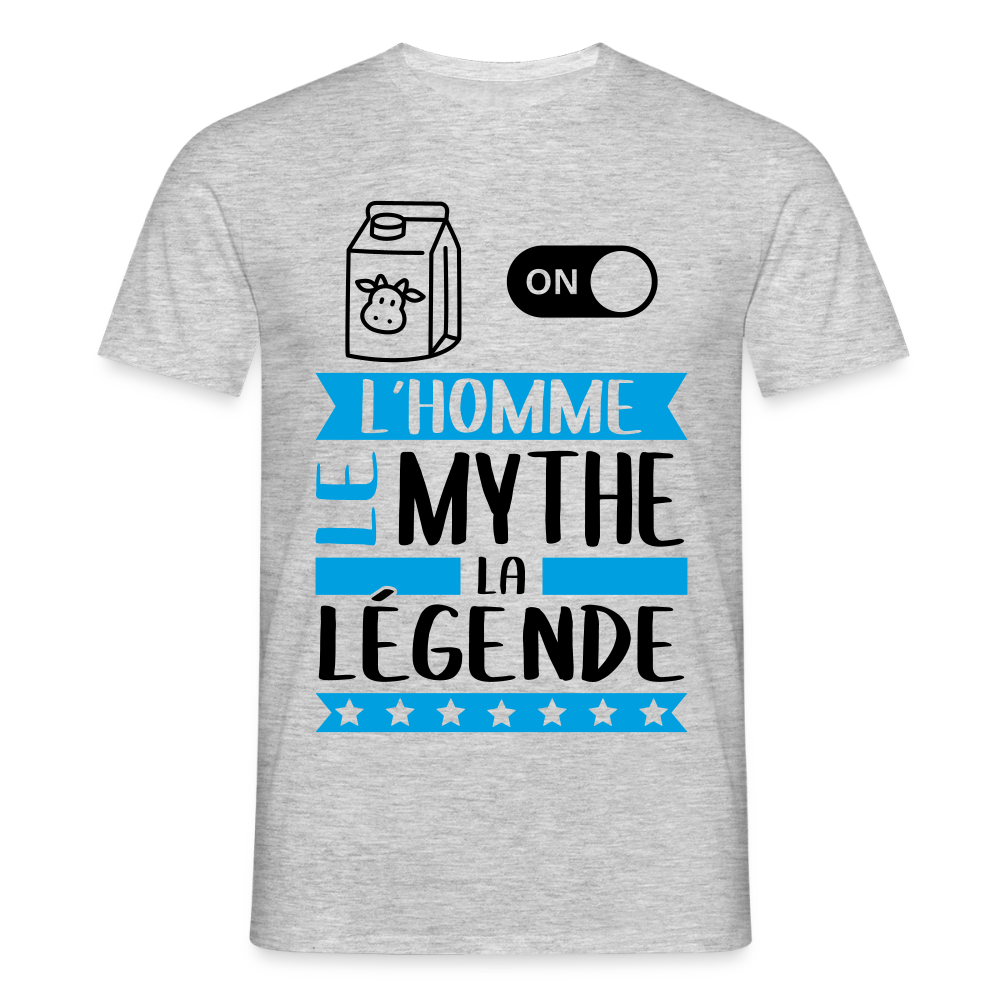T-shirt homme coloris clair Léon en rébus – L’homme, le mythe, la légende - gris chiné