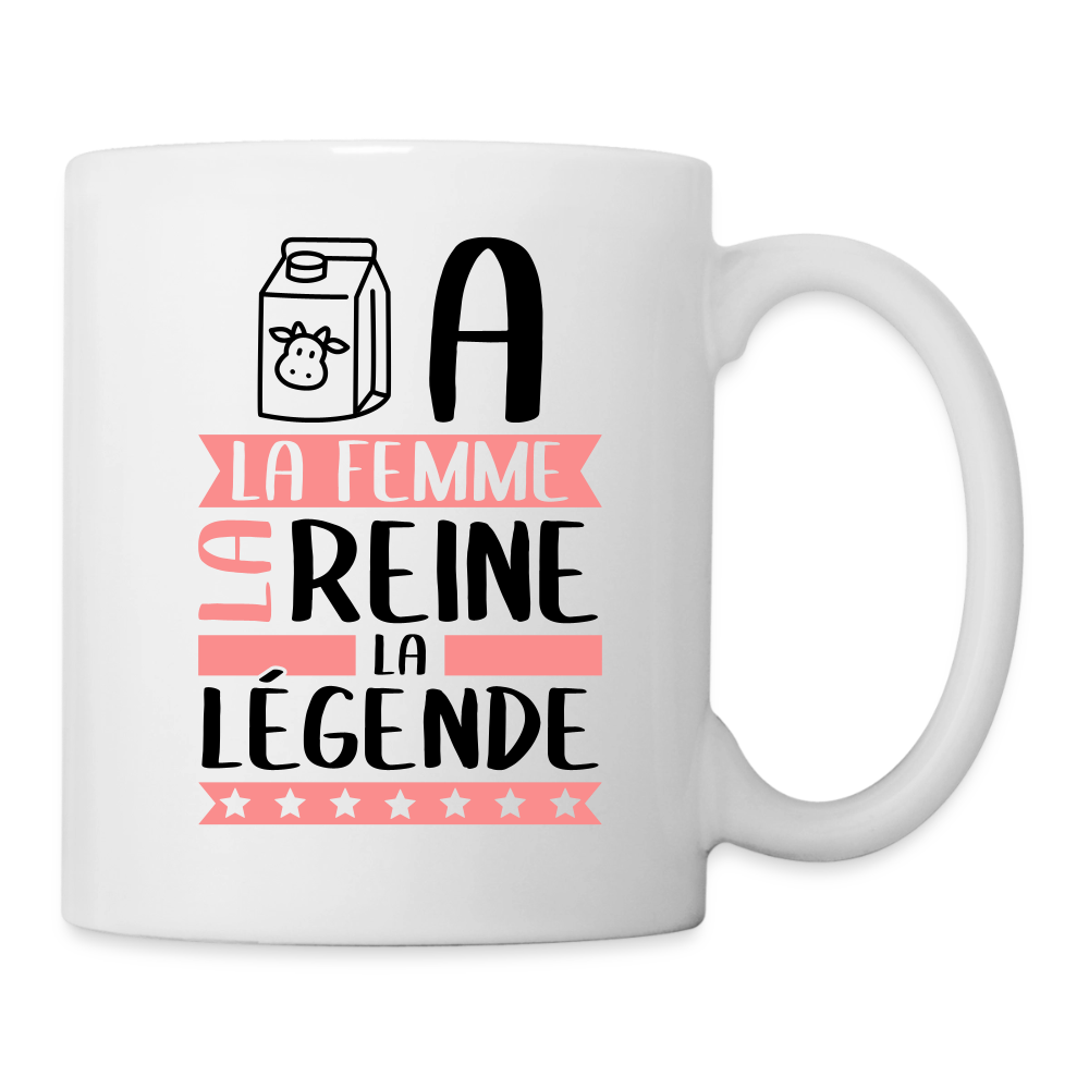 Mug blanc Léa rébus – La femme, la reine, la légende - blanc