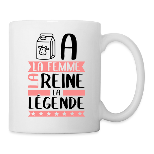 Mug blanc Léa rébus – La femme, la reine, la légende - blanc