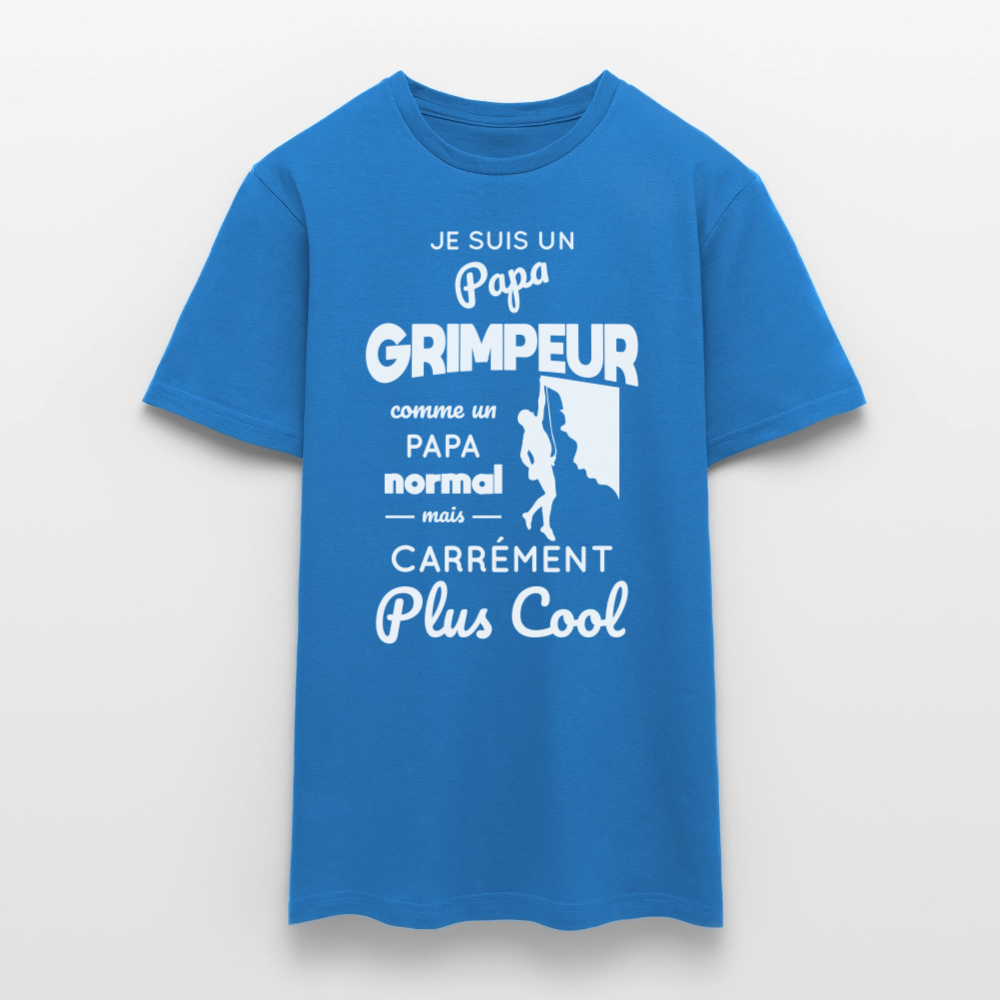 T-shirt Homme - Papa grimpeur plus cool - bleu royal