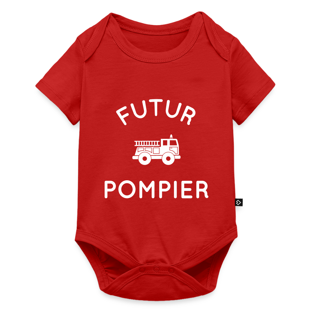 Body Bébé bio manches courtes - Futur pompier - rouge