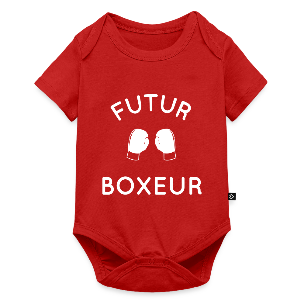 Body Bébé bio manches courtes - Futur boxeur - rouge