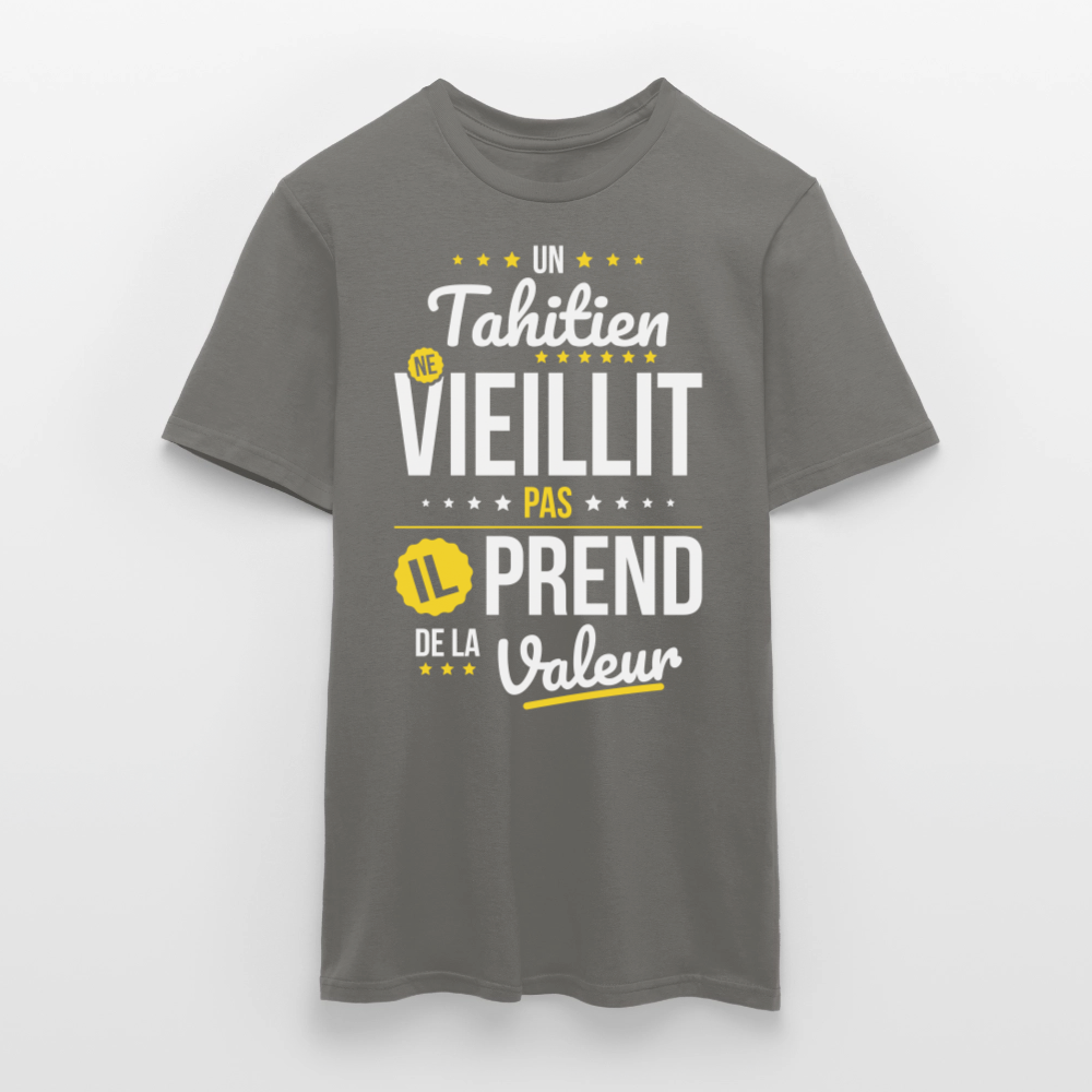 T-shirt Homme - Un Tahitien ne vieillit pas - gris graphite