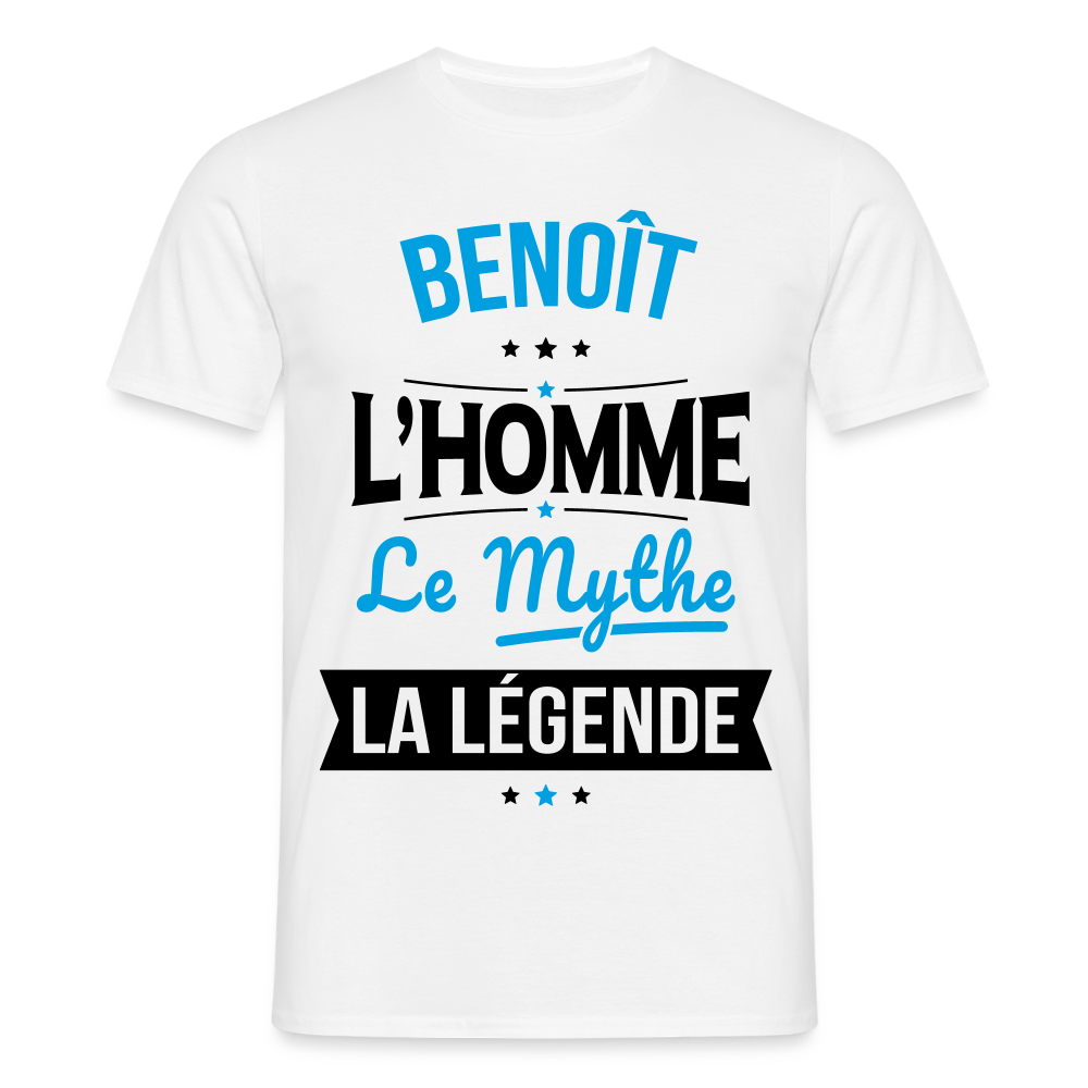 T-shirt Homme - Benoît - l'Homme - le Mythe - la Légende - blanc