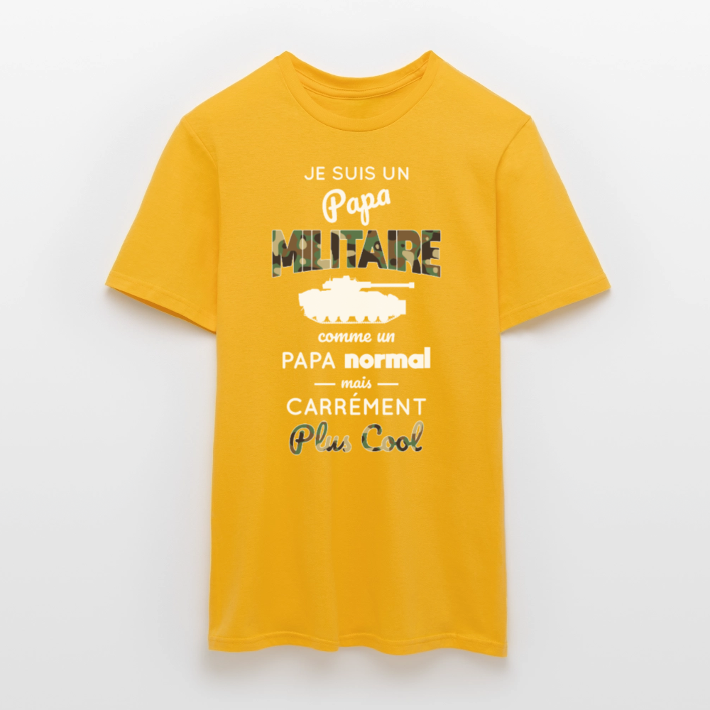 T-shirt Homme - Papa militaire plus cool - jaune