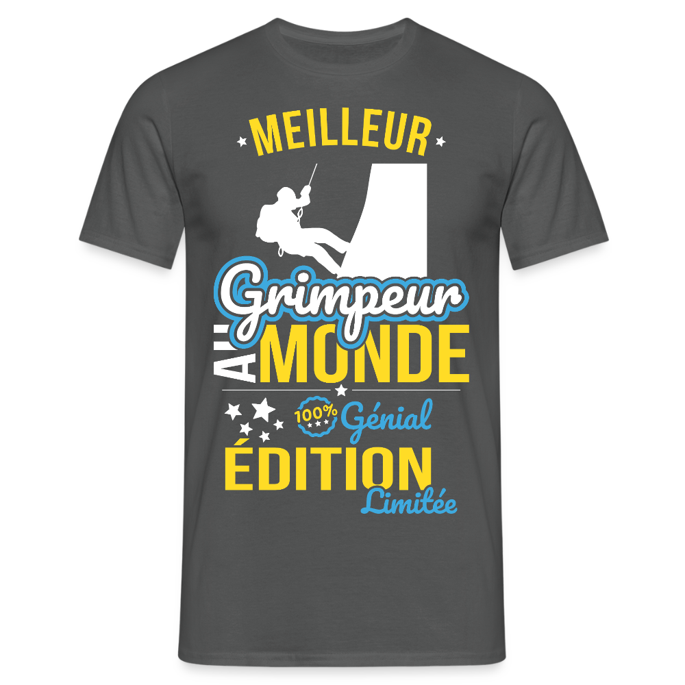 T-shirt Homme - Meilleur Grimpeur au monde - 100% génial - charbon
