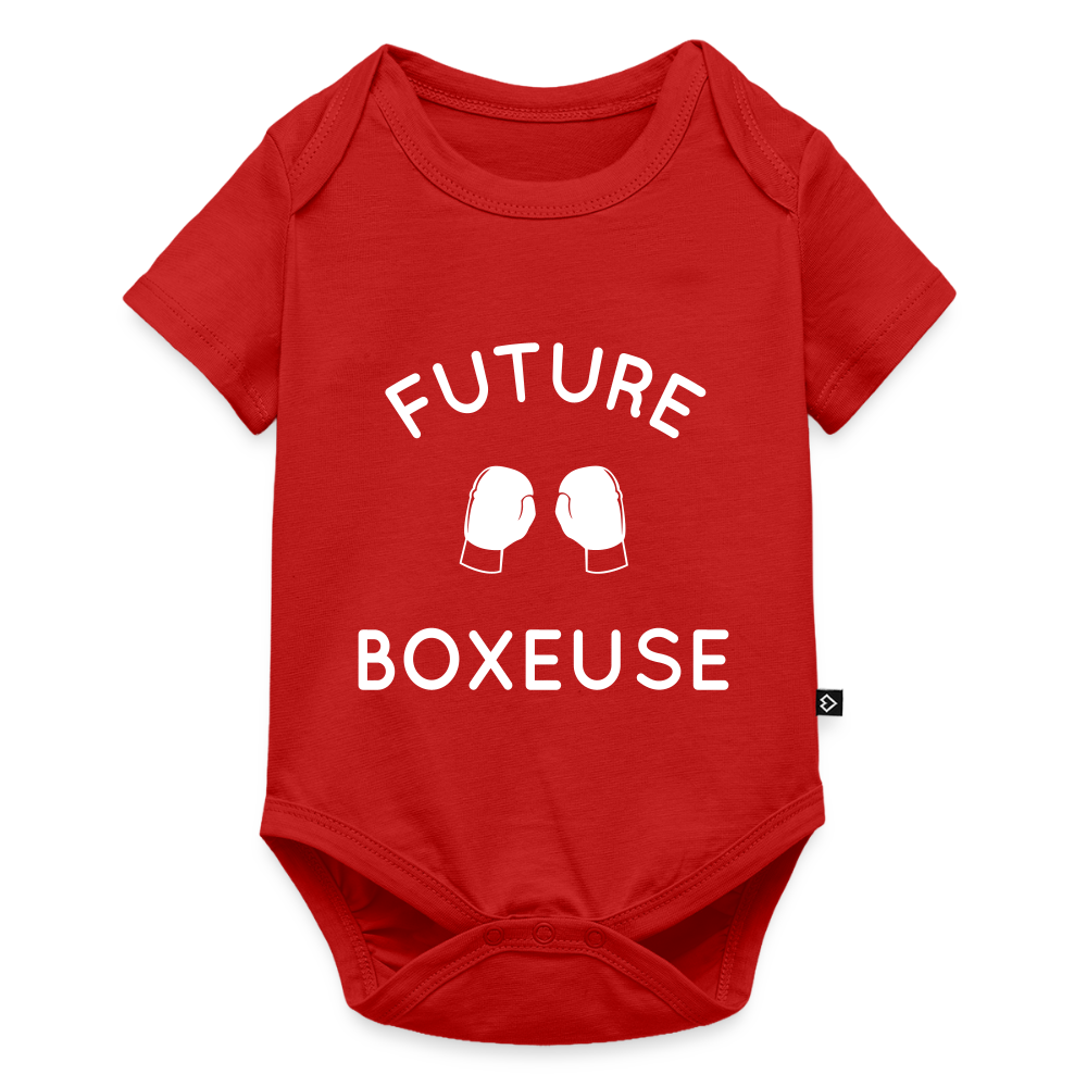 Body Bébé bio manches courtes - Future boxeuse - rouge