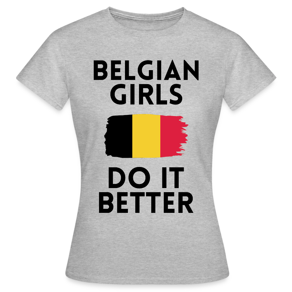 T-shirt femme coloris clair - Belgian Girls Do It Better - gris chiné
