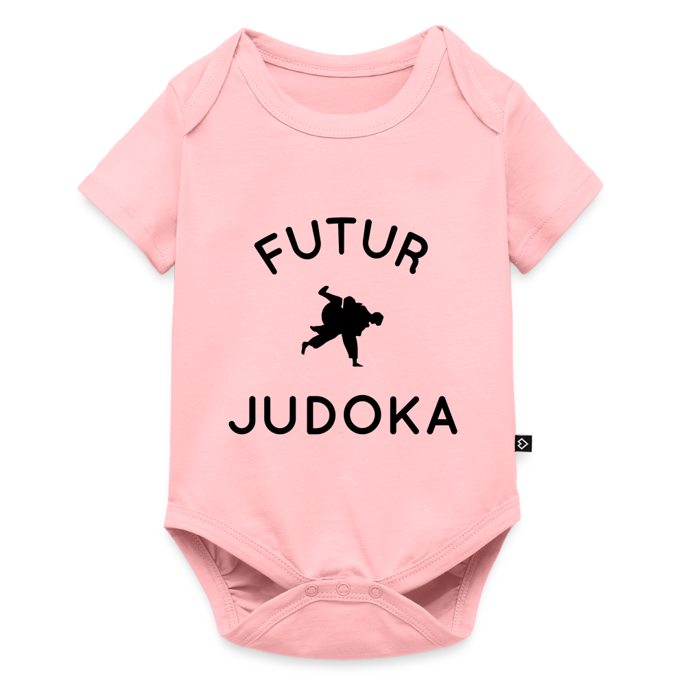 Body Bébé bio manches courtes - Futur judoka - rose