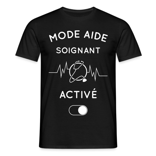 T-shirt Homme - Mode aide-soignant activé - noir