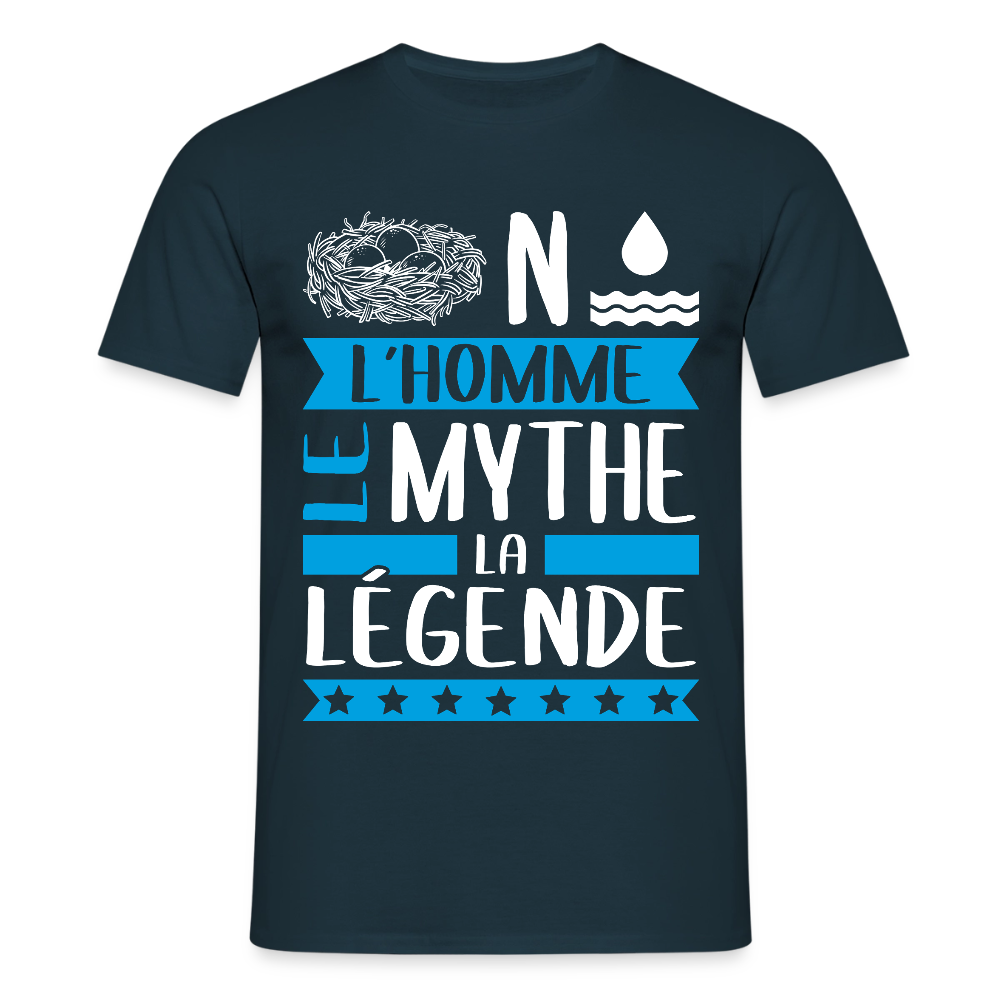 T-shirt homme Nino rébus – L’homme, le mythe, la légende - marine