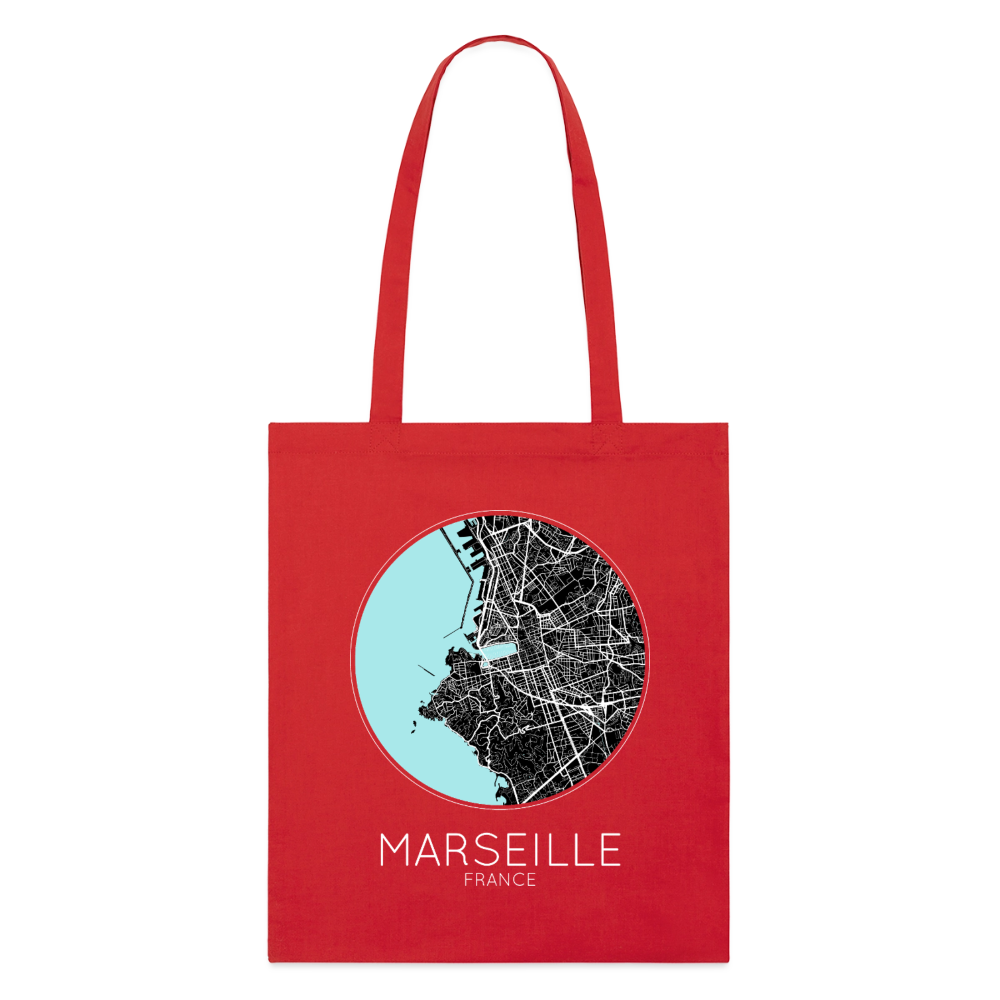 Tote Bag Marseille Bio – Plan de Marseille - rouge