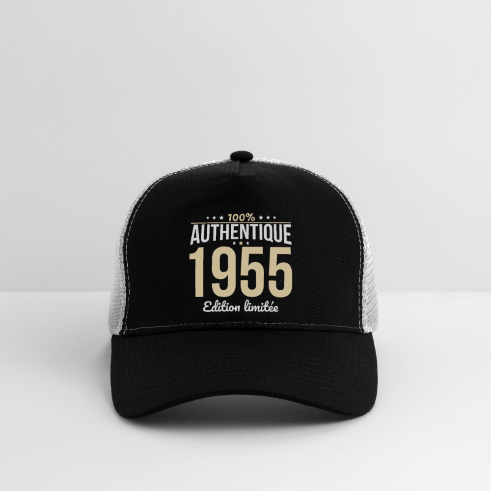 Casquette Trucker - Anniversaire 70 Ans - 100% Authentique 1955 - noir/gris pierre
