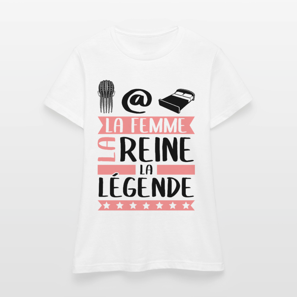 T-shirt femme coloris clair Nathalie rébus – La femme, la reine, la légende - blanc
