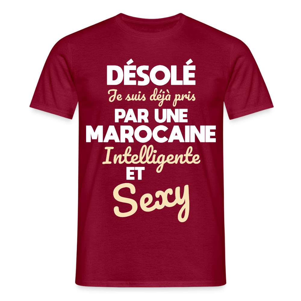 T-shirt Homme -  Je suis déjà pris par une Marocaine intelligente et sexy - rouge brique