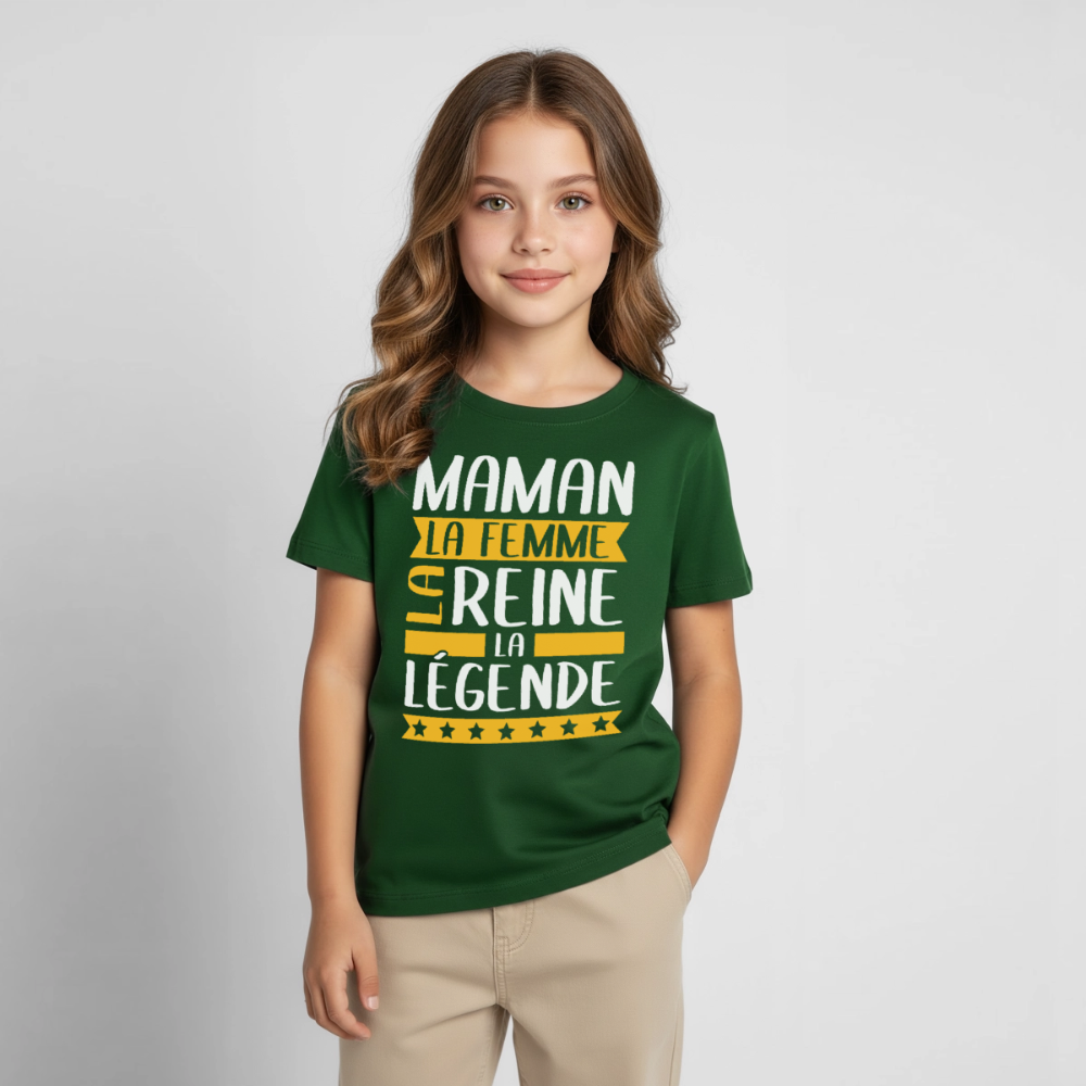 T-shirt enfant - Maman, la femme, la reine, la légende - vert forêt