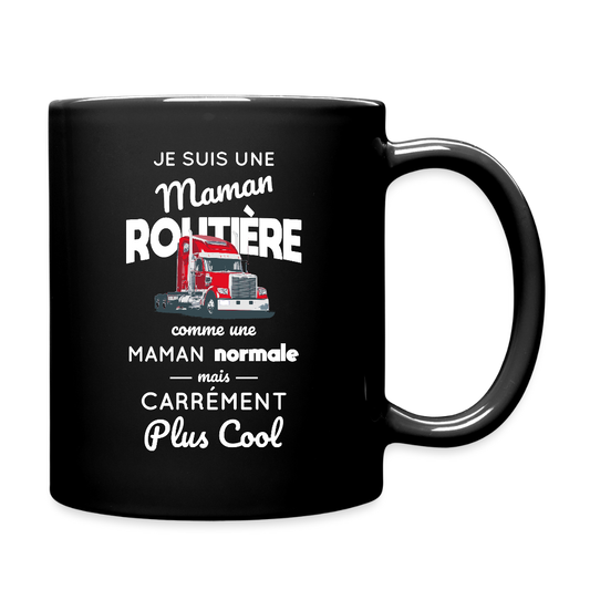 Mug uni - Maman routière plus cool - noir