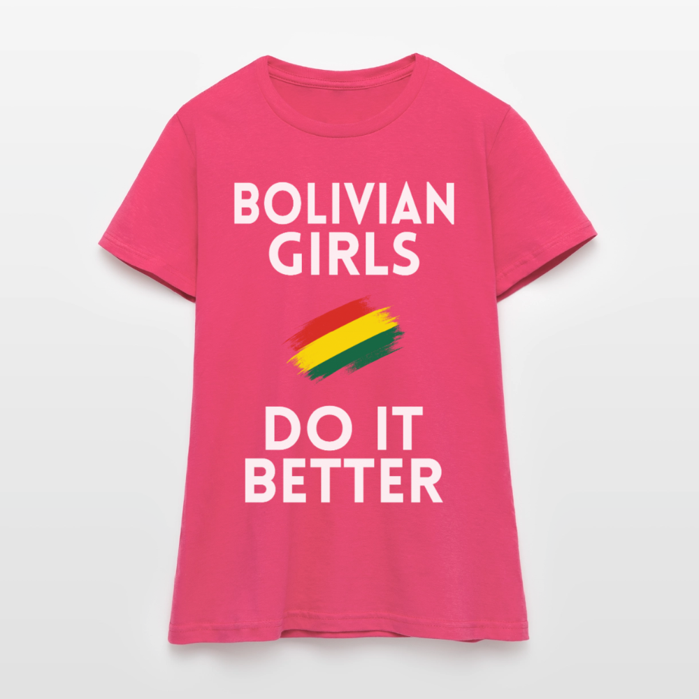 T-shirt femme - Bolivian Girls Do It Better - rose azalée