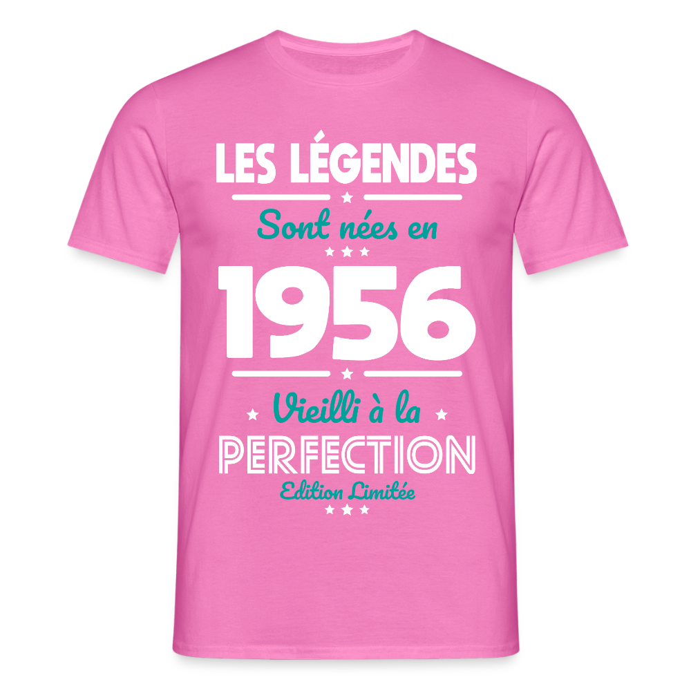 T-shirt anniversaire homme 70 ans – Les légendes sont nées en 1956 - rose