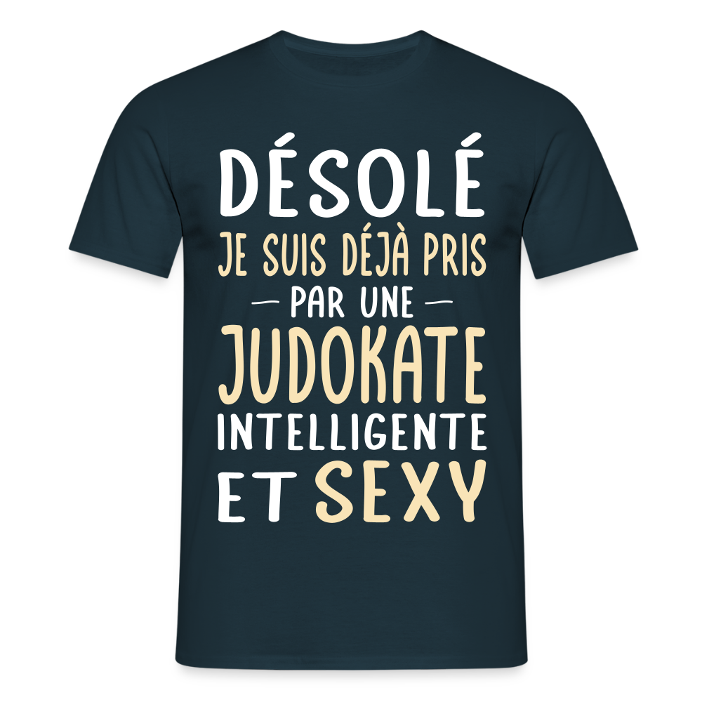 T-shirt Homme - Je suis pris par une judokate intelligente et sexy - marine