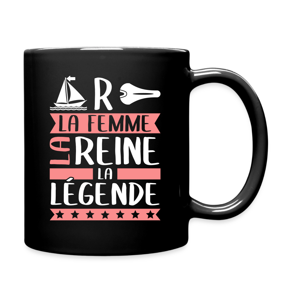 Mug uni Marcelle rébus – La femme, la reine, la légende - noir