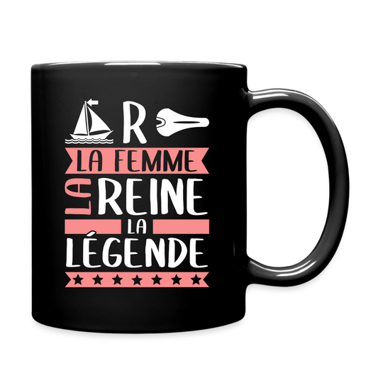 Mug uni Marcelle rébus – La femme, la reine, la légende - noir