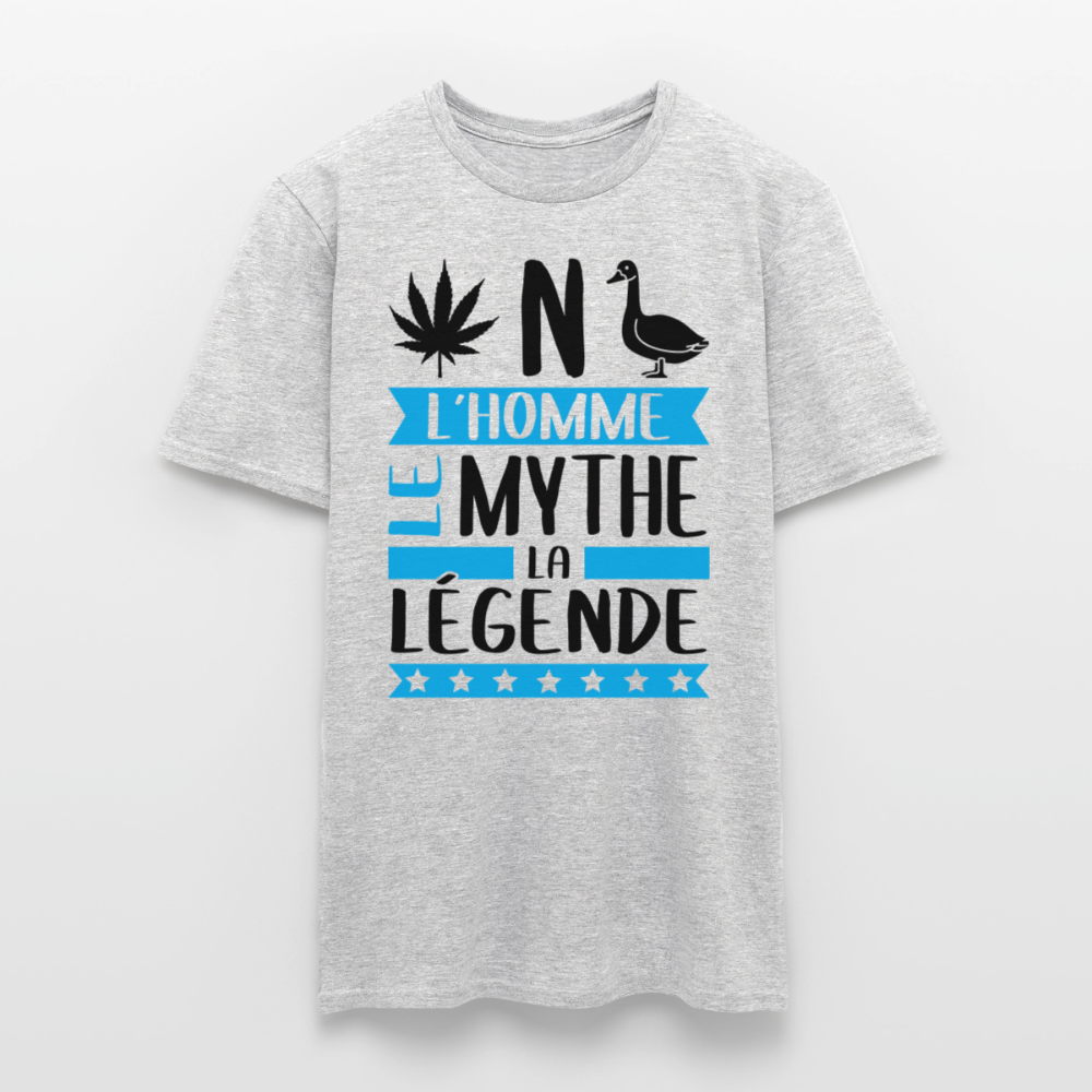 T-shirt homme coloris clair Benoît rébus – L’homme, le mythe, la légende - gris chiné